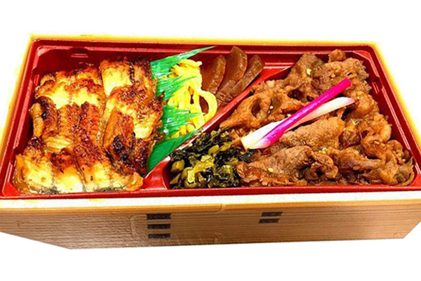 牛丑弁当（鰻と薄切りカルビー）